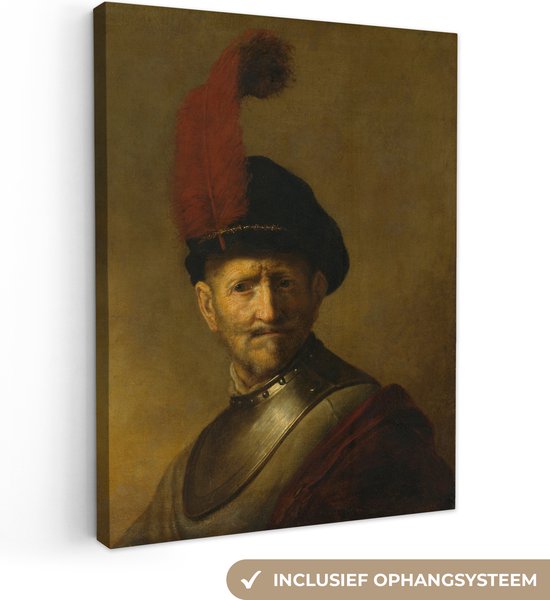 Tableau sur toile Portrait d'homme - Rembrandt van Rijn - 90x120 cm - Décoration murale