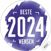 'Beste 2024 Wensen' Etiketten - Wensetiketten - Cadeau etiketten - Gelukkig nieuwjaar sluitzegels - Happy new year stickers 40 mm 40 st #301