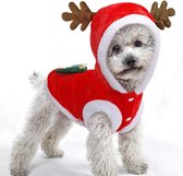 Hondenkostuums Kerst Elandenkostuum voor honden en katten Hoodies voor huisdieren Warme hondenjas voor de winter Lente Kerstmis Hondenkleding Rood, M