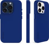 DECODED Siliconen Back Cover - iPhone 15 Pro Max - Anti-Bacterieel Hoesje - Geschikt voor MagSafe - Galactic Blue Blauw