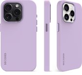 DECODED Siliconen Back Cover - iPhone 15 Pro Max - Anti-Bacterieel Hoesje - Geschikt voor MagSafe - Lavender Paars