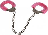Menottes de cheville en métal rose - peluche rose - comprenant 2 clés - envoi discret