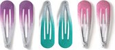 Haarspeldjes meisje - regenboog - pastel - peuter - glitter - lila - roze - turquoise - 6 stuks