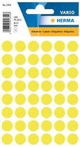 Etiket herma 1854 rond 12mm fluor geel 240 stuks | Blister a 5 vel | 10 stuks