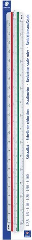 Babyflesje - Schaalliniaal Staedtler 561 300mm verdeling DIN constructie - 6 stuks