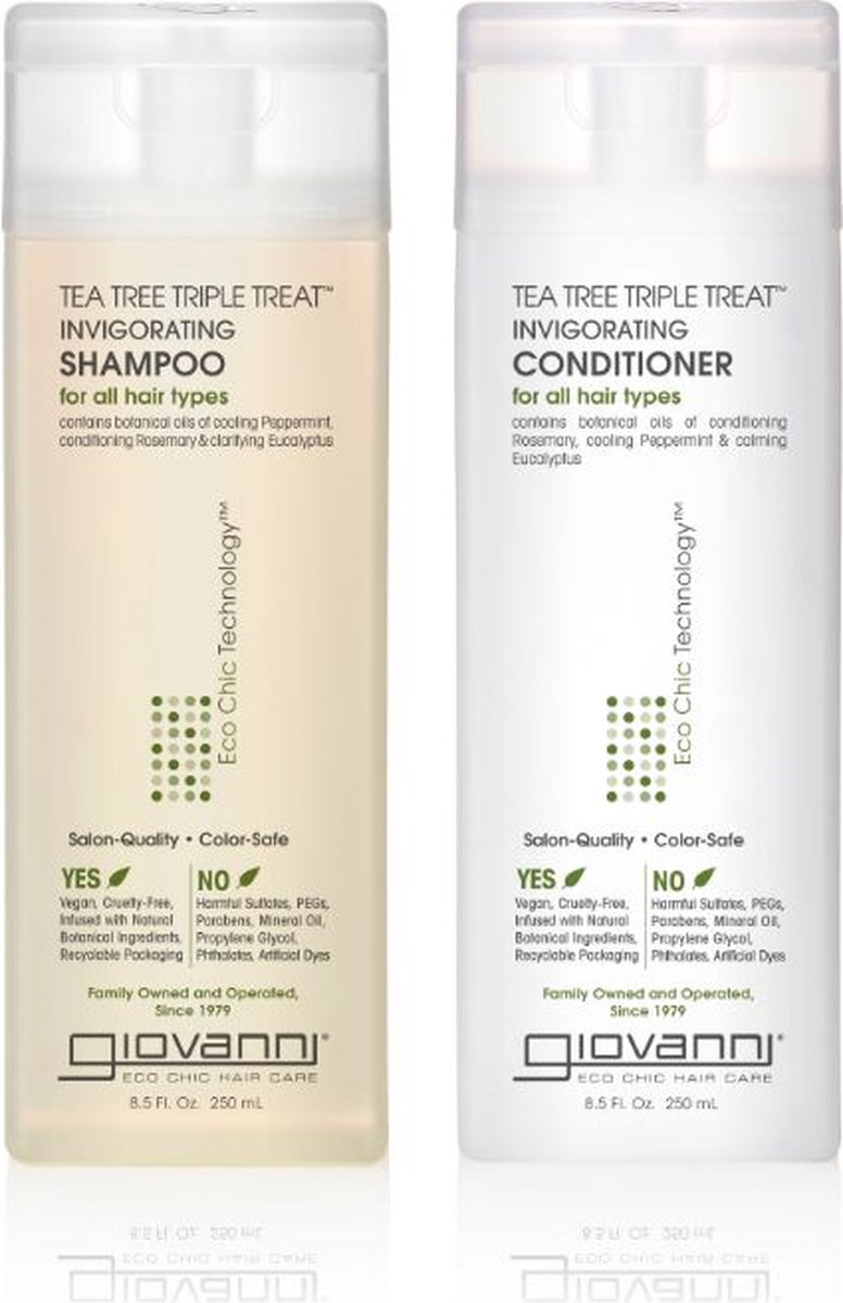 Giovanni Cosmetics - Tea Tree Hair Care Set - Shampoo & Conditioner - 250ml