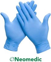 100x Nitril wegwerphandschoenen maat Medium - blauw - weg werp handschoen