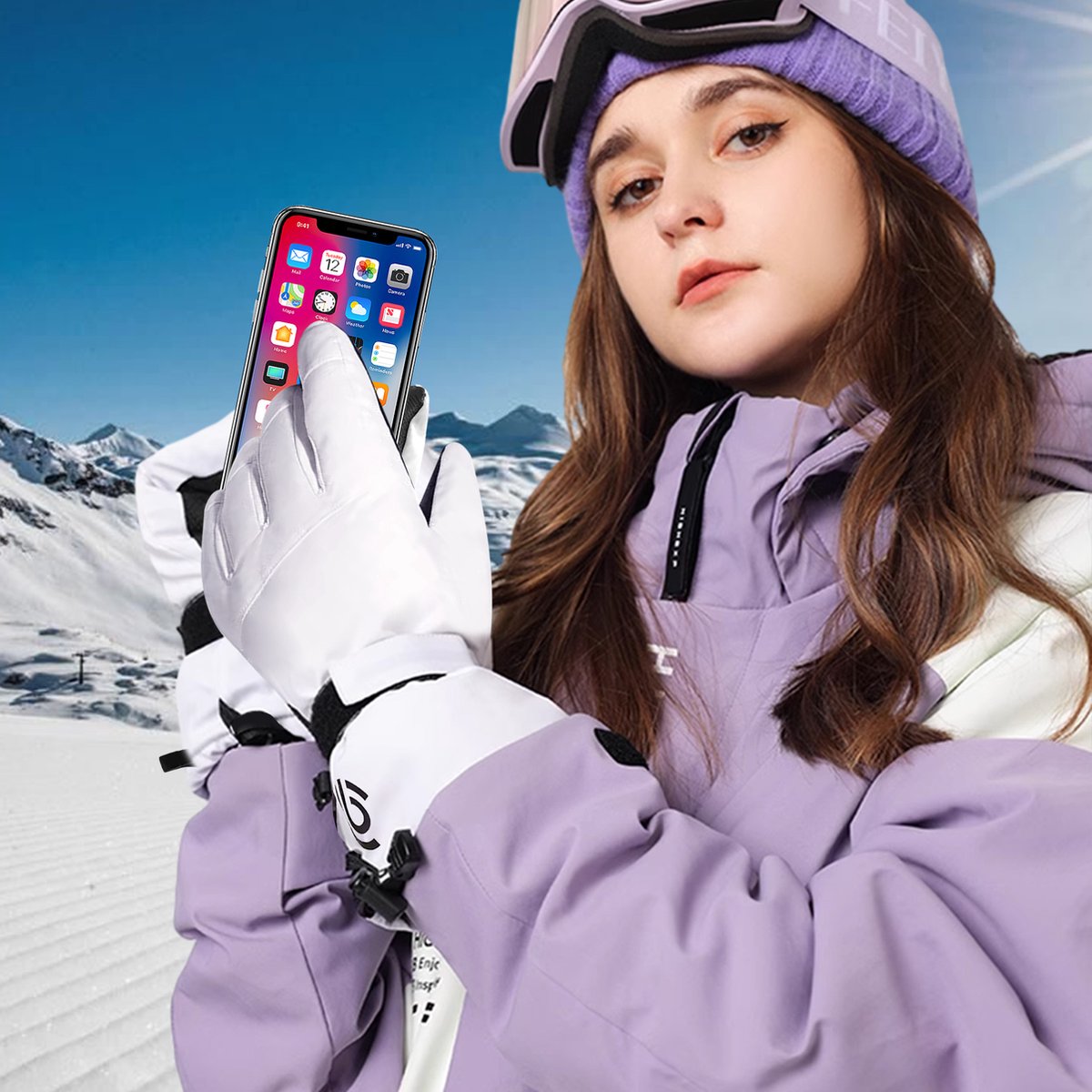 Waterdichte Skihandschoenen Winter Handschoenen Touchscreen Comfortabel Voor Thinsulate Geïsoleerde Ski-Handschoenen Waterdichte Winddichte Sport Handschoenen Anti-slip Palm