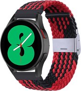 By Qubix Braided nylon bandje 22mm - Rood - zwart - Geschikt voor Samsung Galaxy Watch 3 (45mm) - Galaxy Watch 46mm - Gear S3 Classic & Frontier