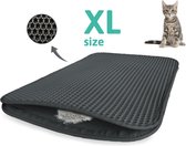 Moowi Kattenbakmat XL - 46 x 65 cm - Grijs - Uitloopmat Kat - kattenbakvulling - Opvang ruimte - Grit opvanger - Waterdicht - Eco-friendly - Incl. speeltje