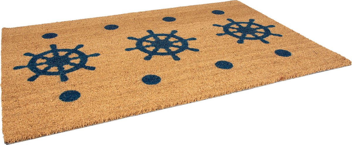 Rubbermagazijn Deurmat - Kokosmat - 1200x800mm - Stuurwielen Naturel