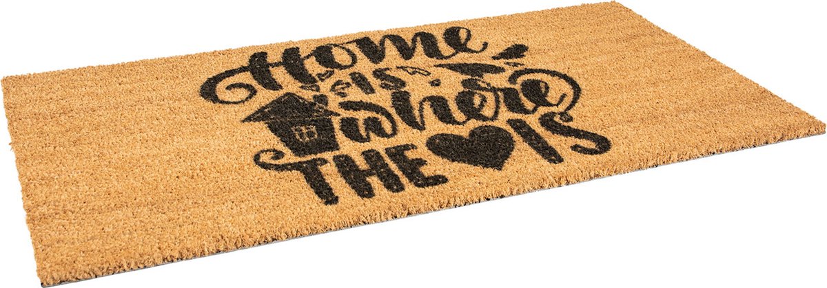 Rubbermagazijn - Deurmat - Kokosmat - 1000x500mm - Home is w
