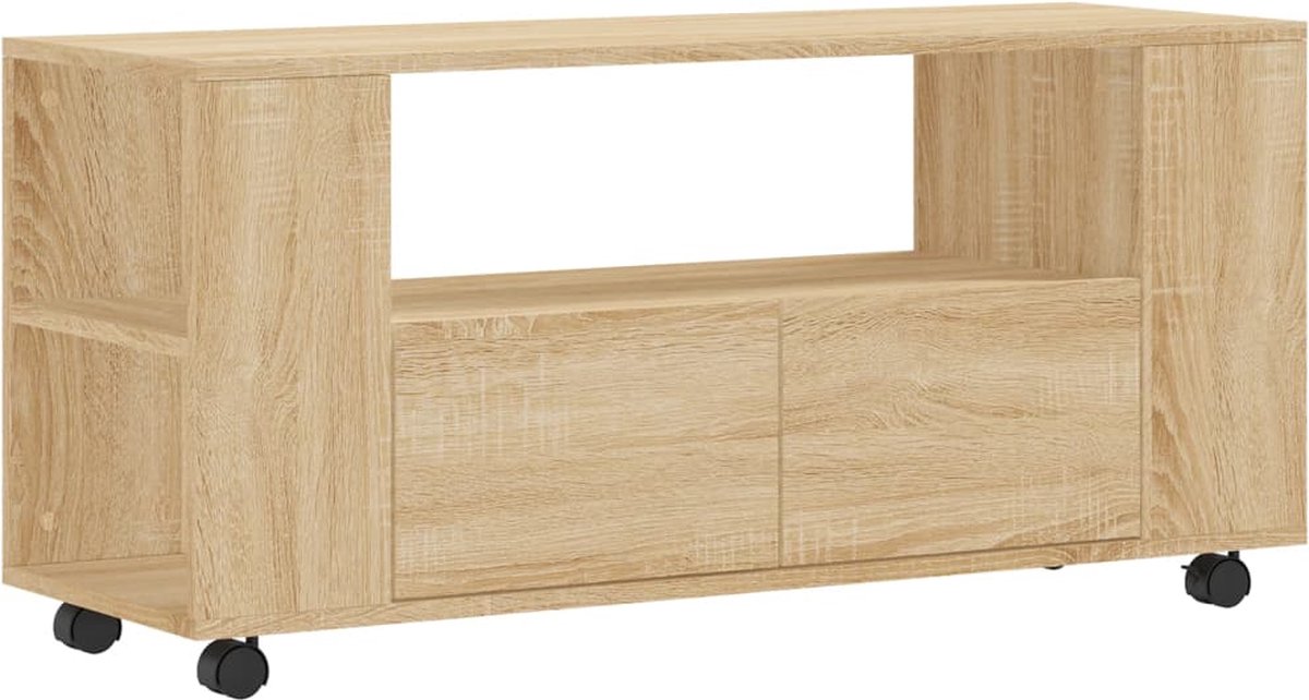 Tv-meubel 102x34,5x43 cm bewerkt hout gerookt eikenkleurig