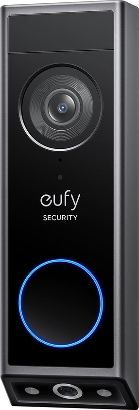 eufy Security - Sonnette vidéo E340 - double caméra avec Delivery Guard - 2K- vision nocturne couleur - filaire ou avec appels sans fil sur batterie - stockage local extensible jusqu'à 128 GB- pas de frais mensuels