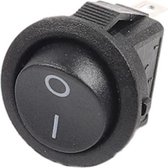 Earu® KCD1-105 Mini Interrupteur À Bascule Rond ⌀16.5mm Marche/Arrêt - 3A/250V AC - Zwart