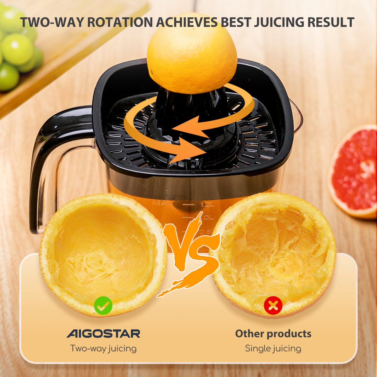 Aigostar Citruspers - Citruspers electrisch - 1.2L thumbnail 4