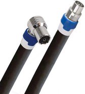 Coax kabel op de hand gemaakt - 7.5 meter - Zwart - IEC 4G Proof Antennekabel - Male recht en Female haakse pluggen - lengte van 0.5 tot 30 meter