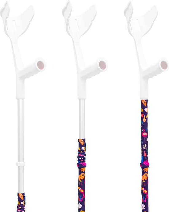 MyCover Kleurrijke Dieren - 1 stuk - Trendy hoes voor krukken en wandelstokken, past op elke kruk of wandelstok, elastische stof, wasbaar 40°C, verschillende patronen - Excl. Kruk