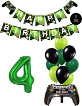 Cijfer Ballon 4 Game Videospel Vearjaardag Thema - De Versiering voor de Gamers Birthday Party van Snoes