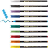 edding 1340 glitterpennen - veelkleurig - zonder micro-plastics - 10 brush pennen met prachtig glittereffect - penseelpunt 1-6 mm - ideaal voor handletteren, schrijven, tekenen en inkleuren van grote vlakken