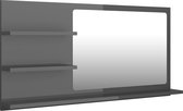 vidaXL - Badkamerspiegel - 90x10,5x45 - cm - bewerkt - hout - hoogglans - grijs