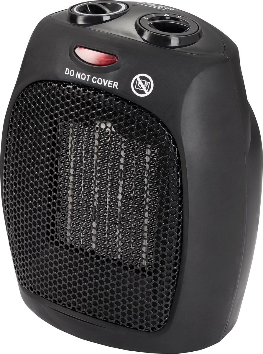 MOZY - Luchtverwarmer AD 7702 - Heater - Zwart - 2 Standen - 1500W - Ventilatorkachel - Warme en Koude lucht - Warme Kachel - Elektrische Kachel - Straalkachel - Energiezuinige Verwarming - Warme Lucht - Draagbaar