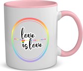 Akyol - lgbtq cadeau - koffiemok - theemok - roze - Lgbt - pride vlag - lgbtq cadeau - mok met opdruk - lgbt - pride month - lgbtq vlag - gay pride - koffiemok met tekst - opdruk - leuke pride spullen - verjaardag - cadeau - gift - 350 ML inhoud