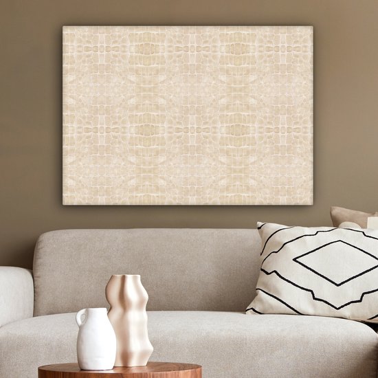 Canvas Schilderij Inductie beschermer - Leer - Structuur - Dierenhuid - 80x60 cm - Wanddecoratie