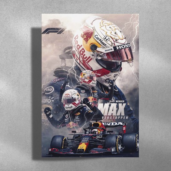 Max Verstappen - Metalen Poster 40x60cm - Formule 1