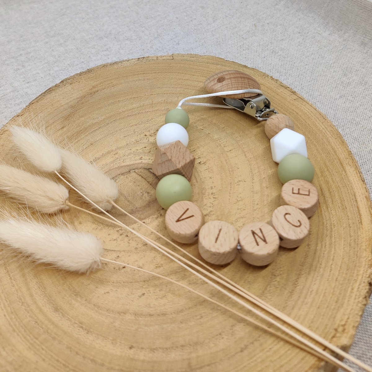 Goedkoopste Li'loco - Speenkoord / Tutkoord met naam - Gepersonaliseerd cadeau - Vince