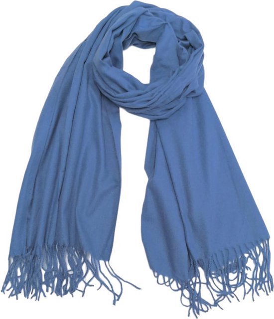 Lange Warme Sjaal - Unisex - Effen - Blauw - 180 x 78 cm (DAN41#)
