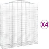 vidaXL-Schanskorven-4-st-gewelfd-200x50x220/240-cm-ijzer