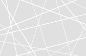 Fotobehang - Geometrische Figuren - Driehoek - Vierkant - Grijs - Wit - Inclusief Behanglijm - 450x300cm (lxb)
