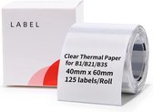 Niimbot - Labels/Etiketten B1/B21/B3S - 40x60mm - 125 vellen - Transparant