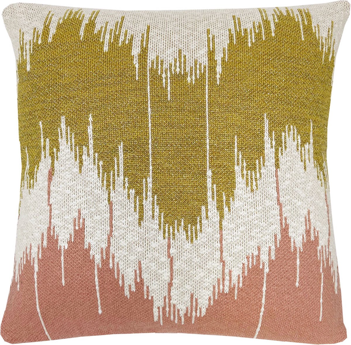 Wave knitted cushion pink