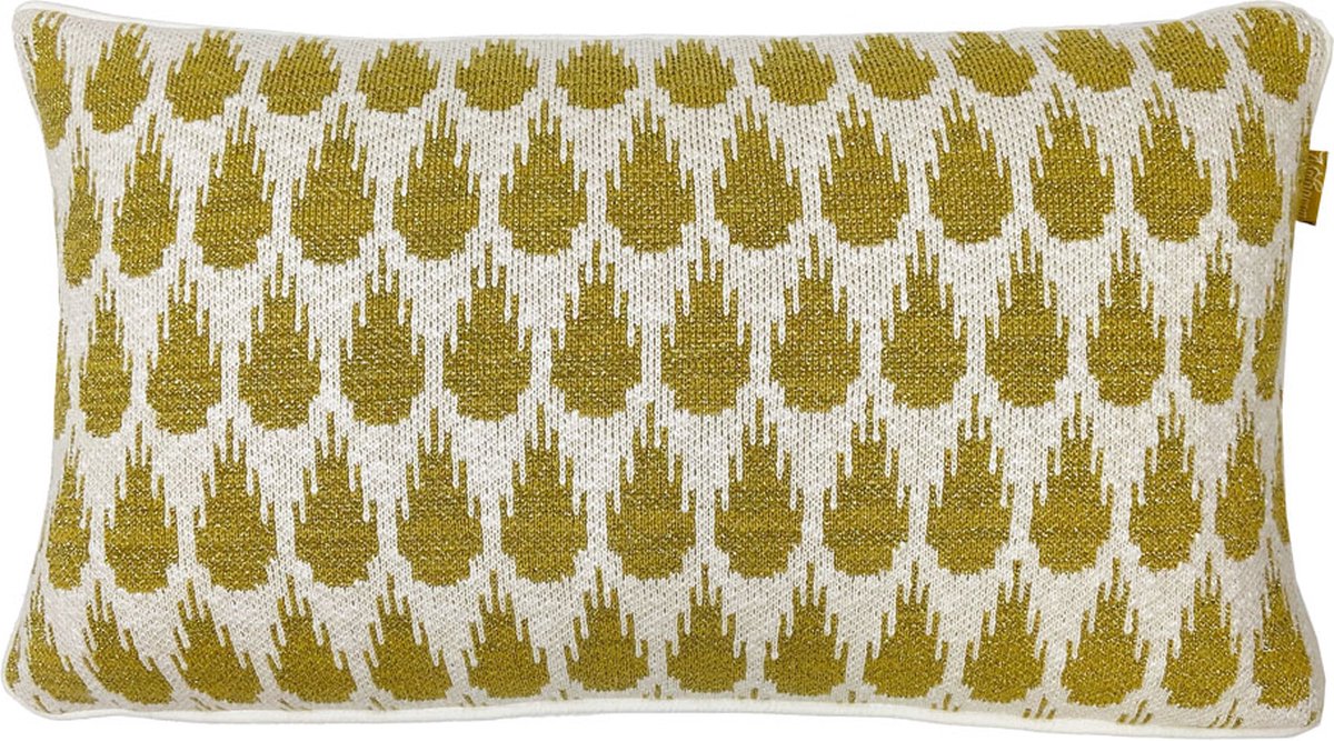 Botanic mini knitted cushion gold