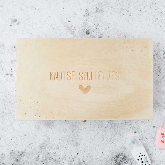 knutseldoos - knutselspulletjes - hout - bewaarkist - opbergdoos - cadeautip - hartje