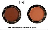 2x Set PXP Professional Colours schmink bruin en lichtbruin 30 gram - Schminken verjaardag feest festival thema feest