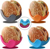 GreaseGuardian HamburgerHouder - Hamburger Siliconenhoes - Eethulpmiddel voor hamburgers - Morsvrije burgerhoes - Siliconen burgerwrapper - Eten zonder vieze handen