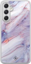 Casimoda® hoesje - Geschikt voor Samsung Galaxy A54 - Marmer Paars - 2-in-1 case - Schokbestendig - Marble design - Verhoogde randen - Paars, Transparant