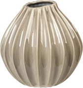 Broste Copenhagen - Vase avec relief 'Wide' - Rainy Day Grey