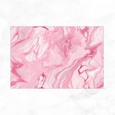 De Muurdecoratie - Glassschilderij - Roze Marmer Schilderij - Plexiglas - 60x40 cm - Abstracte Kunst - Luxe - Slaapkamer Decoratie