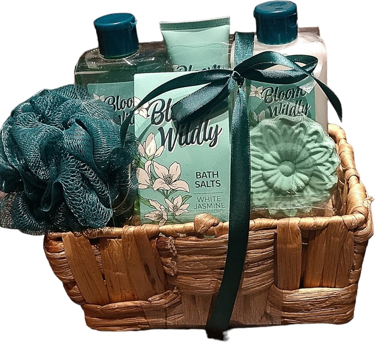 Bloom Wildly - Bath & Shower Giftset - White Jasmine - With Basket