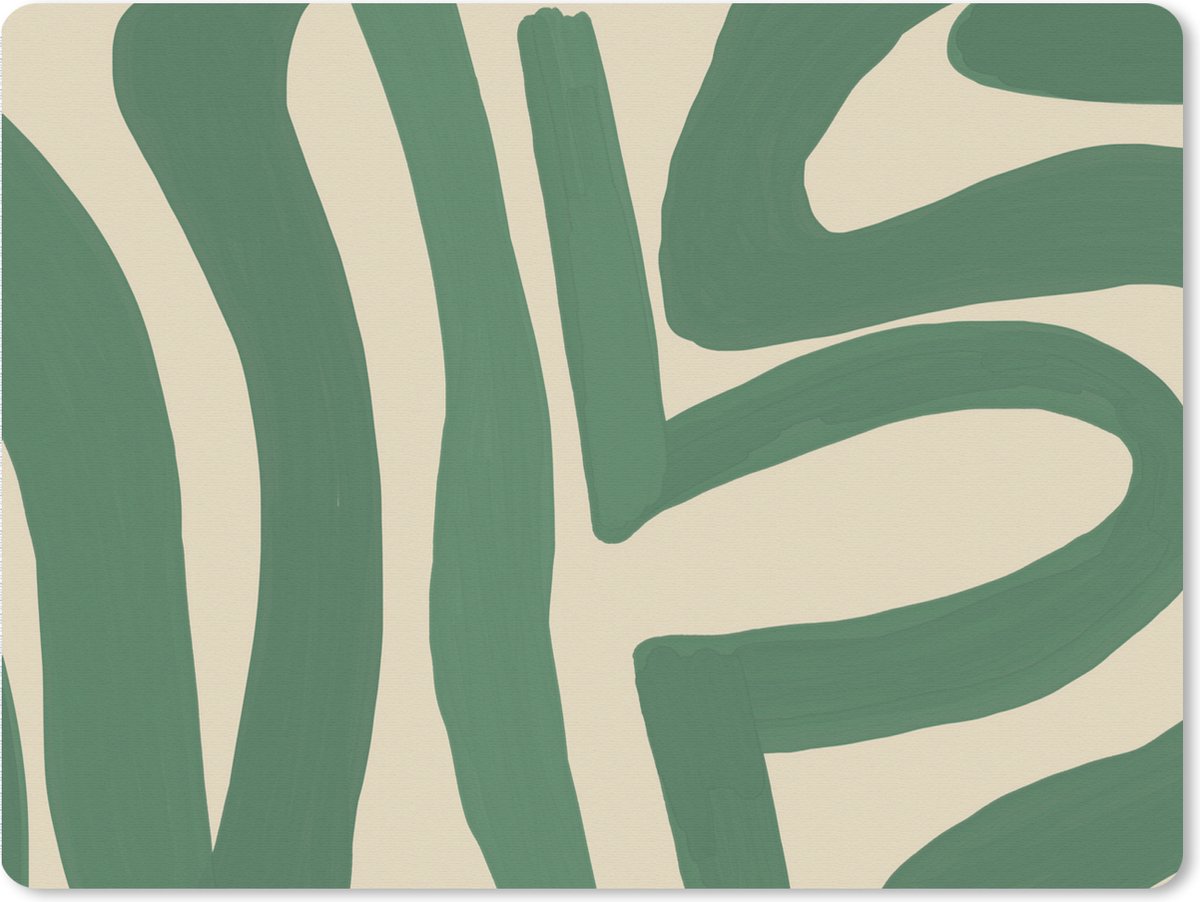 Muismat XXL 80x60 cm - Bureau onderlegger - Bureau mat Groen - Kunst - Abstract - Bureaumat - Gaming mousepad xl - Bureaulegger groot - Computer deskmat