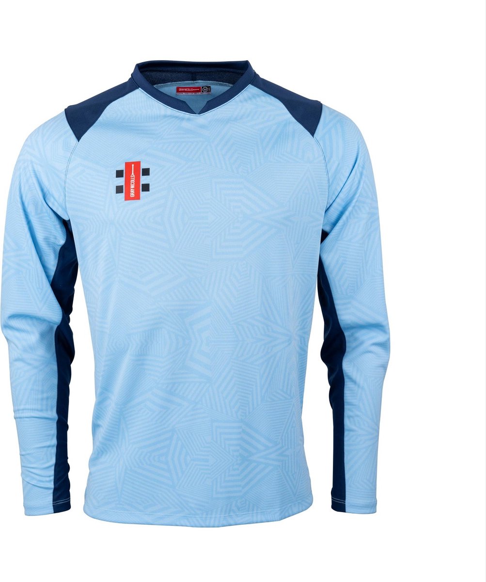 Gray-Nicolls Cricket SHIRT PRO T20 S/S SK/NV 9-10 9 - 10 Yrs - Sky / Navy