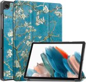 Tri-Fold Book Case met Wake/Sleep - Geschikt voor Samsung Galaxy Tab A9 Hoesje - Bloesem