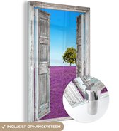 MuchoWow® Glasschilderij 20x30 cm - Schilderij acrylglas - Bloemen - Lavendel - Doorkijk - Foto op glas - Schilderijen