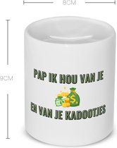 Akyol - pap ik hou van je en van je kadootjes Spaarpot - Papa - vader met veel geld - vader cadeautjes - vaderdag - verjaardagscadeau - verjaardag - cadeau - geschenk - kado - gift - vader artikelen - 350 ML inhoud