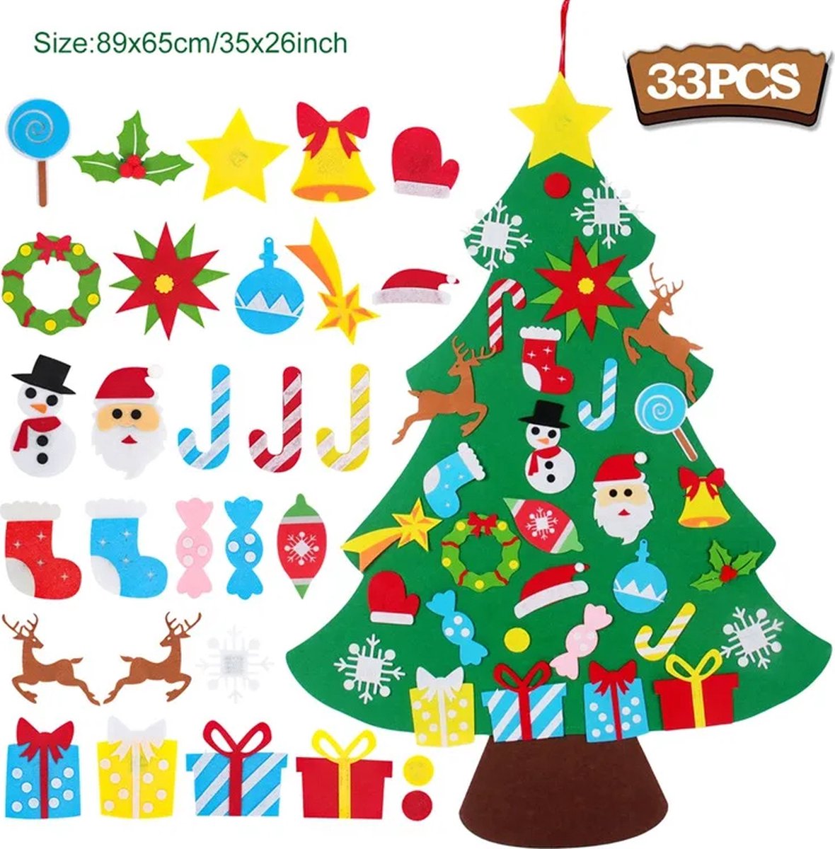 Kerst Kinderen Vilt Kerstboom Vrolijk Kerstversiering 2023 Kerstmis Ornament Xmas Navidad Geschenken Kinderkamer Santa Claus Nieuwjaarsboom Vilt boom 1030A