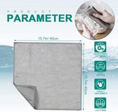 6Pcs Microfiber Glas Reinigingsdoeken, Zeer Absorberende Lint Gratis Streak Gratis Wasdoek Voor Windows Voorruiten Spiegels Roestvrij Staal, 40 x 40cm, Grijs